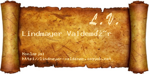 Lindmayer Valdemár névjegykártya